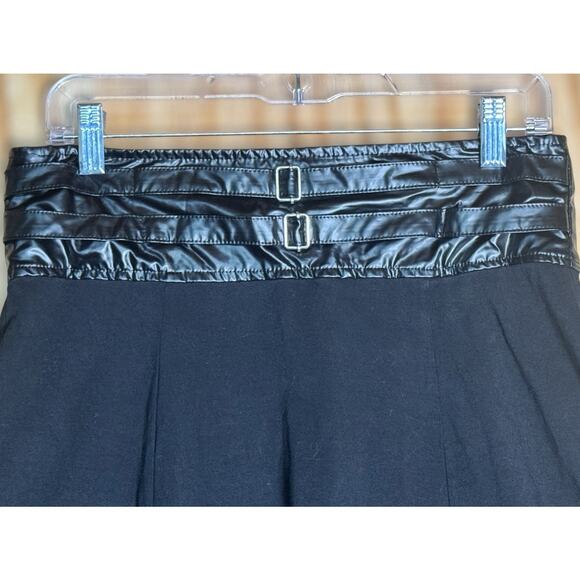 Tripp NYC Y2K Black High Low Skirt Faux Leather Buckle Goth Punk Grunge Emo Sz M - Picture 4 of 9